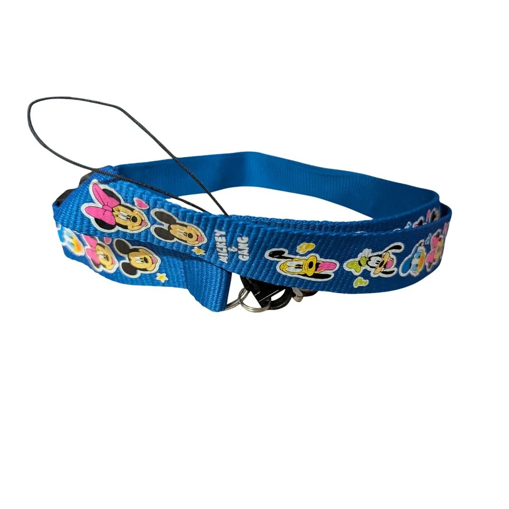 Disney Mickey & Gang Blue Nylon Adjustable Dog Collar Mickey Minnie Pluto Goofy